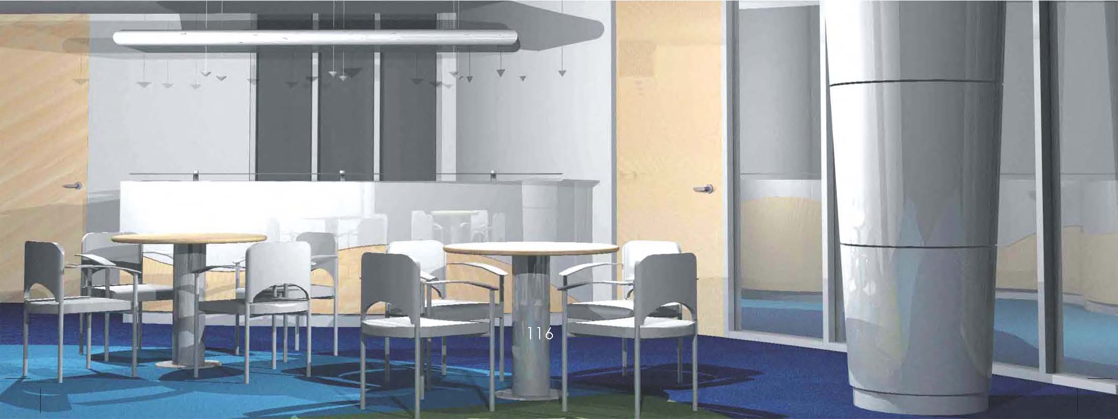 Chairs and Tables in Cafeteria Design by Hilda Rodriguez